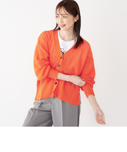 SHIPS Colors〈手洗い可能〉:ペーパーライク Vネック カーディガン