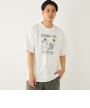 SHIPS Colors: パッチワーク プリント Tシャツ