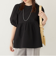 SHIPS Colors:〈接触冷感・洗濯機可能〉サッカー ランタンスリーブ ブラウス