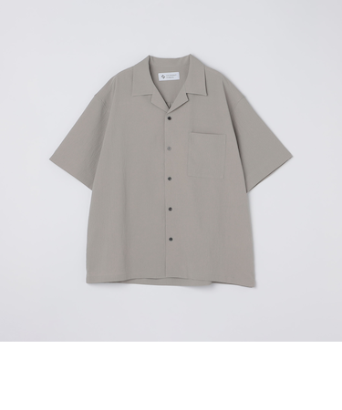 City Ambient Products: オープンカラー 楊柳 ソリッド ショートスリーブ シャツ