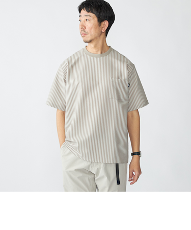 SHIPS: COOLMAX(R) シアサッカー Tシャツ