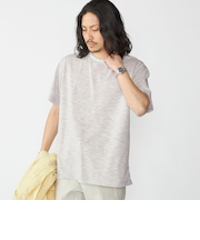 SHIPS: リネン ライク スラブ ショートスリーブ Tシャツ