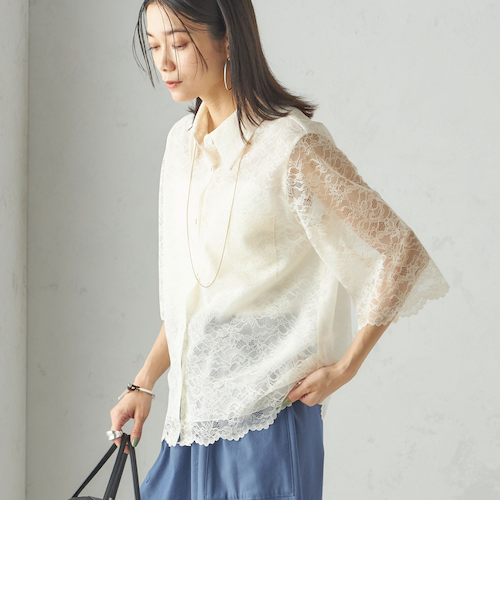 カリビアンバードプリント ギャザーボウタイブラウス｜トゥモロ