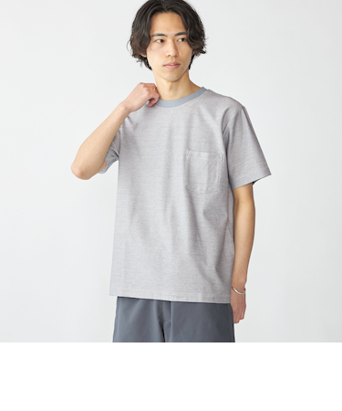 SHIPS: ジャカード マイクロ ボーダー Tシャツ