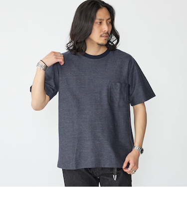 SHIPS: ジャカード マイクロ ボーダー Tシャツ
