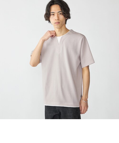 SHIPS: キー ネック フェイクレイヤード Tシャツ｜シップス