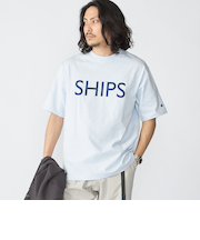 【SHIPS別注】Champion: SHIPS ロゴ プリント Tシャツ