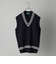ALAN PAINE:7ゲージ クリケット ケーブル Vネック ニットベスト