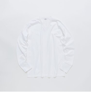 SHIPS: 抗菌・防臭 NANO-FINE(R) ハイゲージ Vネック Tシャツ (ロンT)