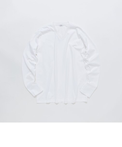 SHIPS: 抗菌・防臭 NANO-FINE(R) ハイゲージ Vネック Tシャツ (ロンT)