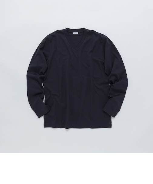 SHIPS: 抗菌・防臭 NANO-FINE(R) ハイゲージ Vネック Tシャツ (ロンT)