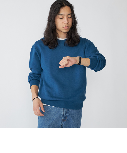 SHIPS:〈手洗い可能〉コットン カシミヤ 単色 クルーネック ニット