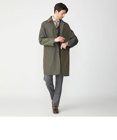 SHIPS: ナイロン シルク ステンカラーコート