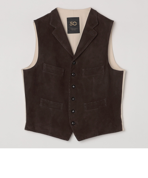【SHIPS別注】CINQUANTA: スウェード ラペル ベスト