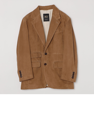 【SHIPS別注】CINQUANTA: スウェード ワイドラペル ジャケット