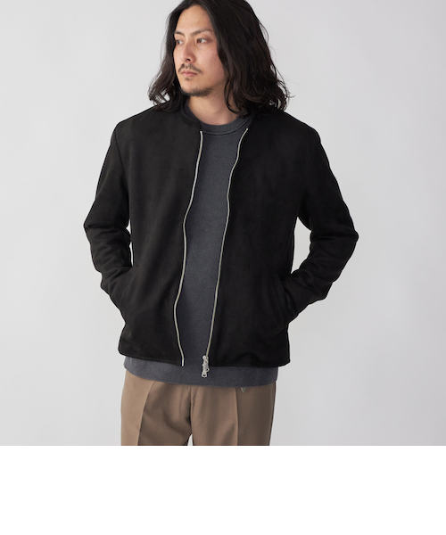 値下げ/美品/春向けSHIPS ポリエステルフェイクスエード シングルライダース SHIPS: ポリエステル フェイクスエード シングル ライダース｜シップス