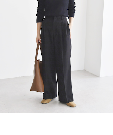 quaranciel:〈洗濯機可能〉サイドライン ストライプ ワイド パンツ