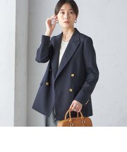 ウール ギャバ ダブル ブレザー