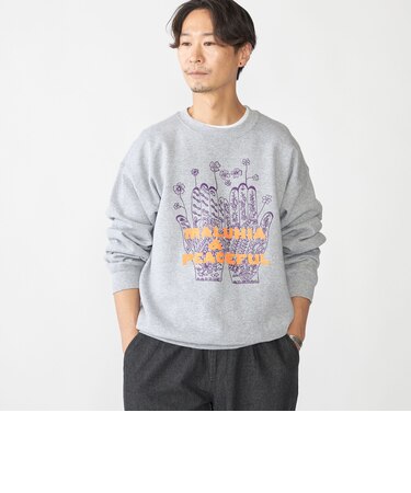 【SHIPS別注】THE DAY ON THE BEACH: プリント クルーネック スウェット