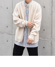SHIPS any: 〈手洗い可能〉コットン カシミヤ ニット シングルライダース ブルゾン◇
