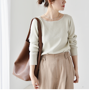 quaranciel:〈手洗い可能〉コンパクト リブ バックオープン ラメ  ニット