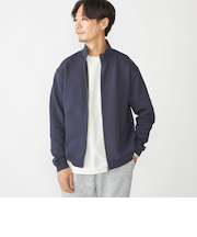 【WEB限定】SHIPS: ハイゲージ ダブルニット スタンド ジップ ブルゾン（セットアップ対応）