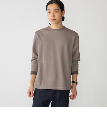 SHIPS: 鹿の子 ダブルフェイス クルーネック ロングスリーブ Tシャツ (ロンT)
