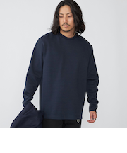 SHIPS: 鹿の子 ダブルフェイス クルーネック ロングスリーブ Tシャツ (ロンT)