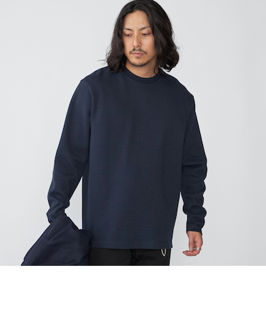SHIPS: 鹿の子 ダブルフェイス クルーネック ロングスリーブ Tシャツ (ロンT)