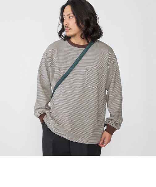 SHIPS: マイクロ ボーダー Tシャツ (ロンT)