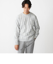 SHIPS:〈手洗い可能〉Amossa(R) シャンティ ブロック リンクス編み 長袖 ニット