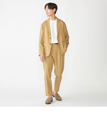 【WEB限定】SHIPS: カルゼ ストレッチ セットアップ (ジャケット+イージーパンツ)