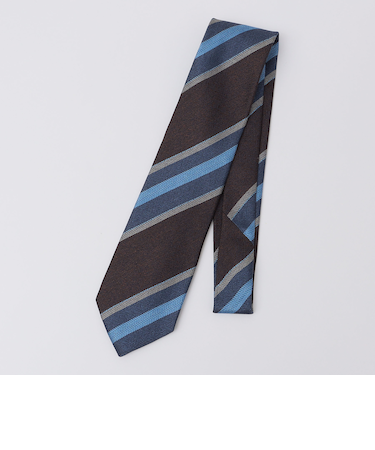 SHIPS: ラグジュアリー シルク ヘリンボーン ストライプ ネクタイ