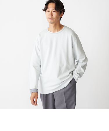 SHIPS: リバーシブル クルーネック 長袖 Tシャツ (ロンT)