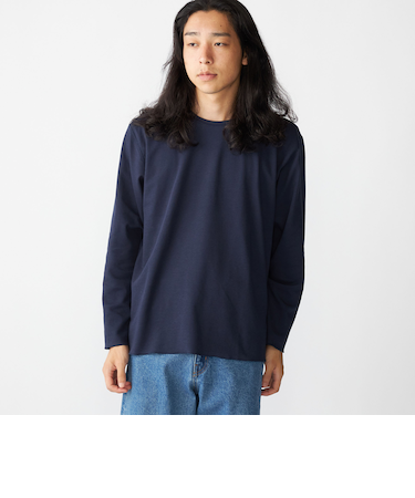 SHIPS: リバーシブル クルーネック 長袖 Tシャツ (ロンT)