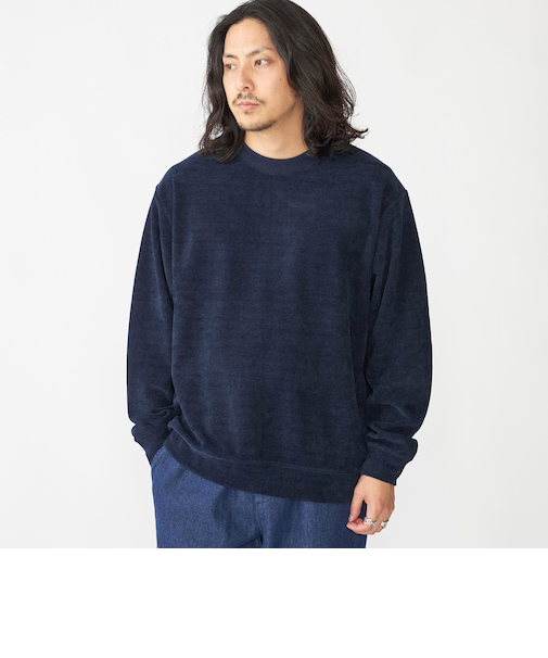 SHIPS:〈手洗い可能〉モール ダブルフェイス クルーネック プルオーバー