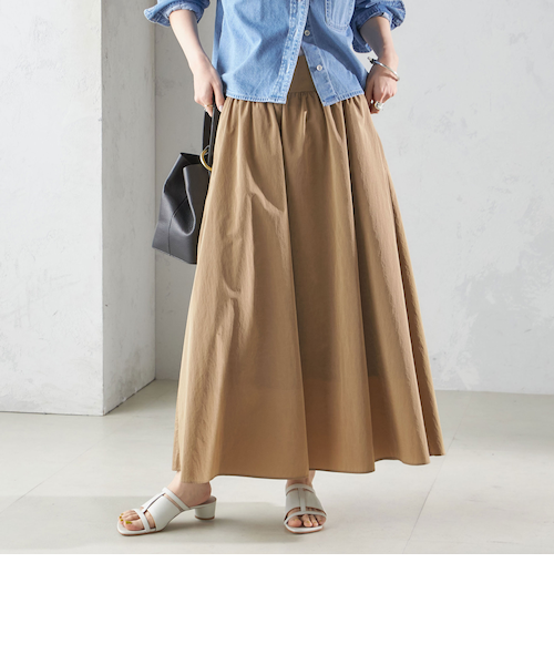 洗濯機可能〉LIMONTA EAST ビンテージ タフタ ギャザー スカート