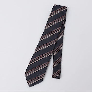 Puccini: シルク ジャカード レップ ストライプ タイ