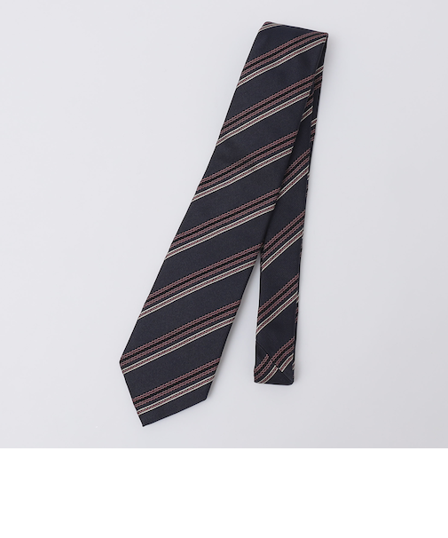 Puccini: シルク ジャカード レップ ストライプ タイ