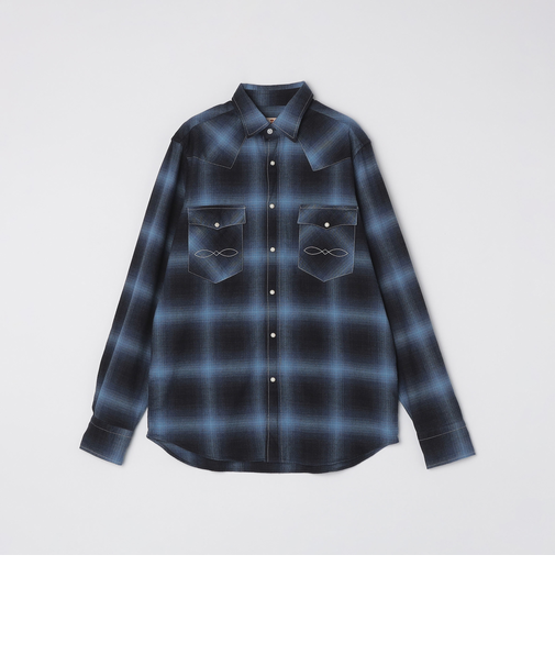 GUY ROVER: オンブレチェック ウェスタン シャツ