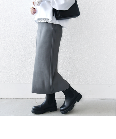 〈手洗い可能〉前後 2WAY リブ ニット スカート