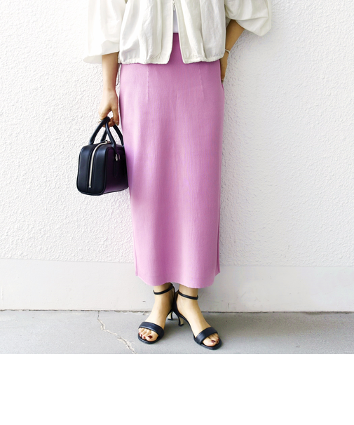 〈手洗い可能〉前後 2WAY リブ ニット スカート