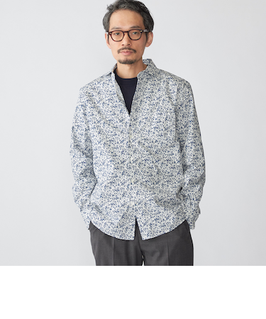 SHIPS: セミワイド フラワー プリント シャツ