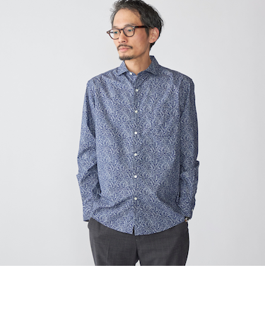 SHIPS: セミワイド フラワー プリント シャツ