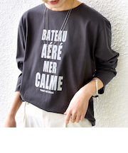 〈洗濯機可能〉プラチナヴェール 長袖 ロゴ TEE