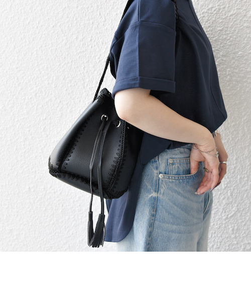 SHIPS any: エンブロイダリー 巾着 ショルダー バッグ｜シップス