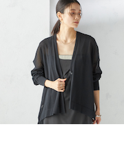 〈手洗い可能〉18G フィルミーコットン Vネック 1ボタン カーディガン