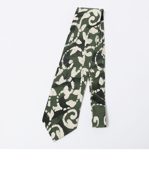 SHIPS別注】Stefano Cau: バティック リーフ プリント ネクタイ