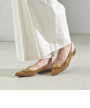 2WAY バックル スリング バック フラット シューズ