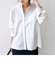 【WEB限定】〈洗濯機可能〉バックデザイン レギュラーカラー シャツ